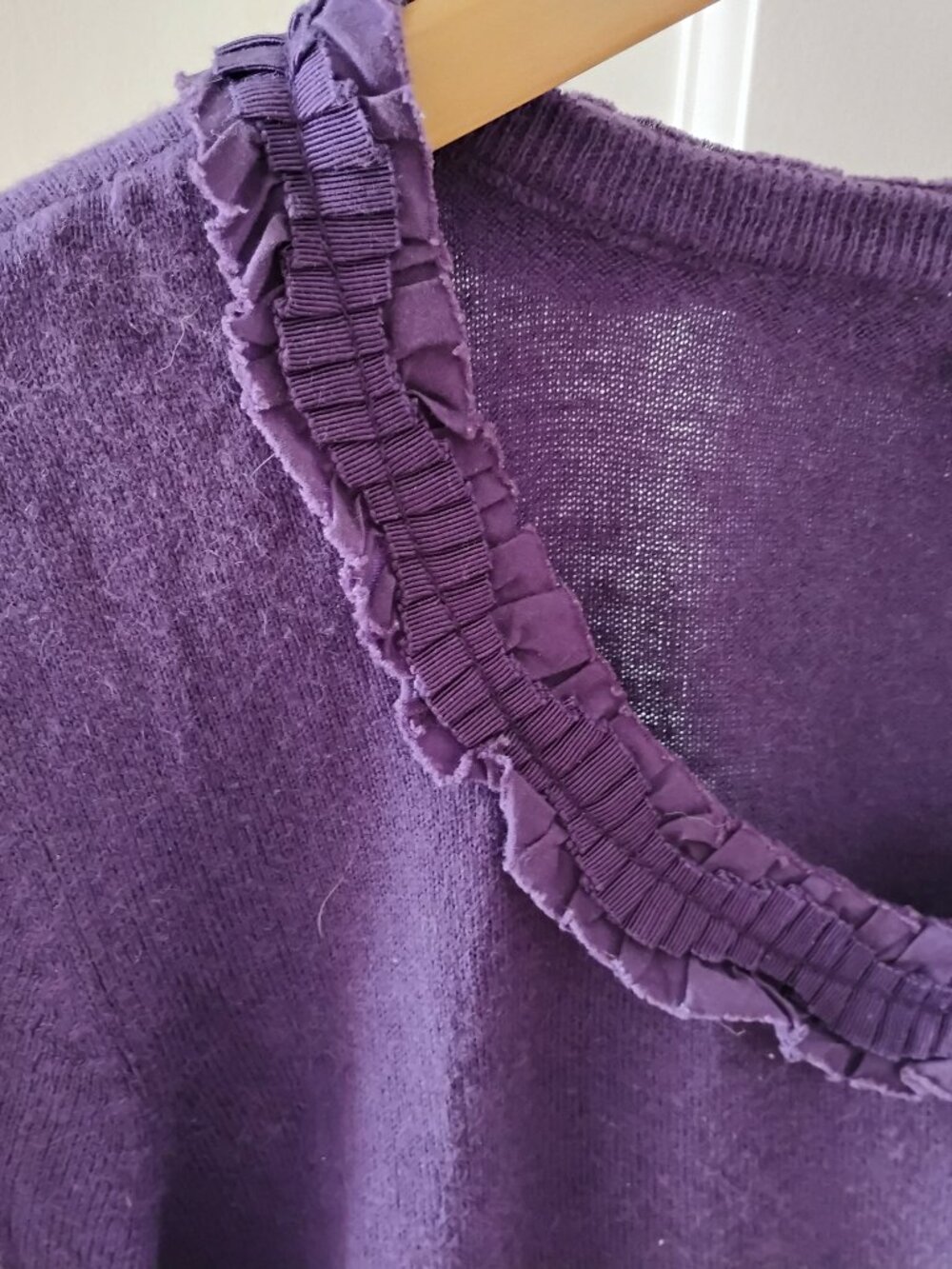 Nordstrom Caslon Cashmere Blend Novelty Cardigan Royal Purple Sz L